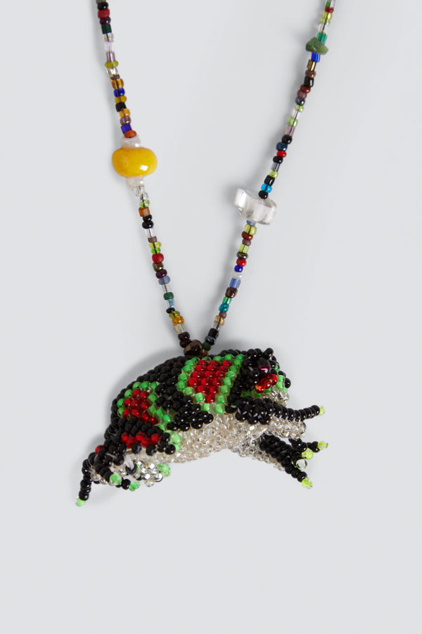 BLACK FROG BEADED NECKLACE