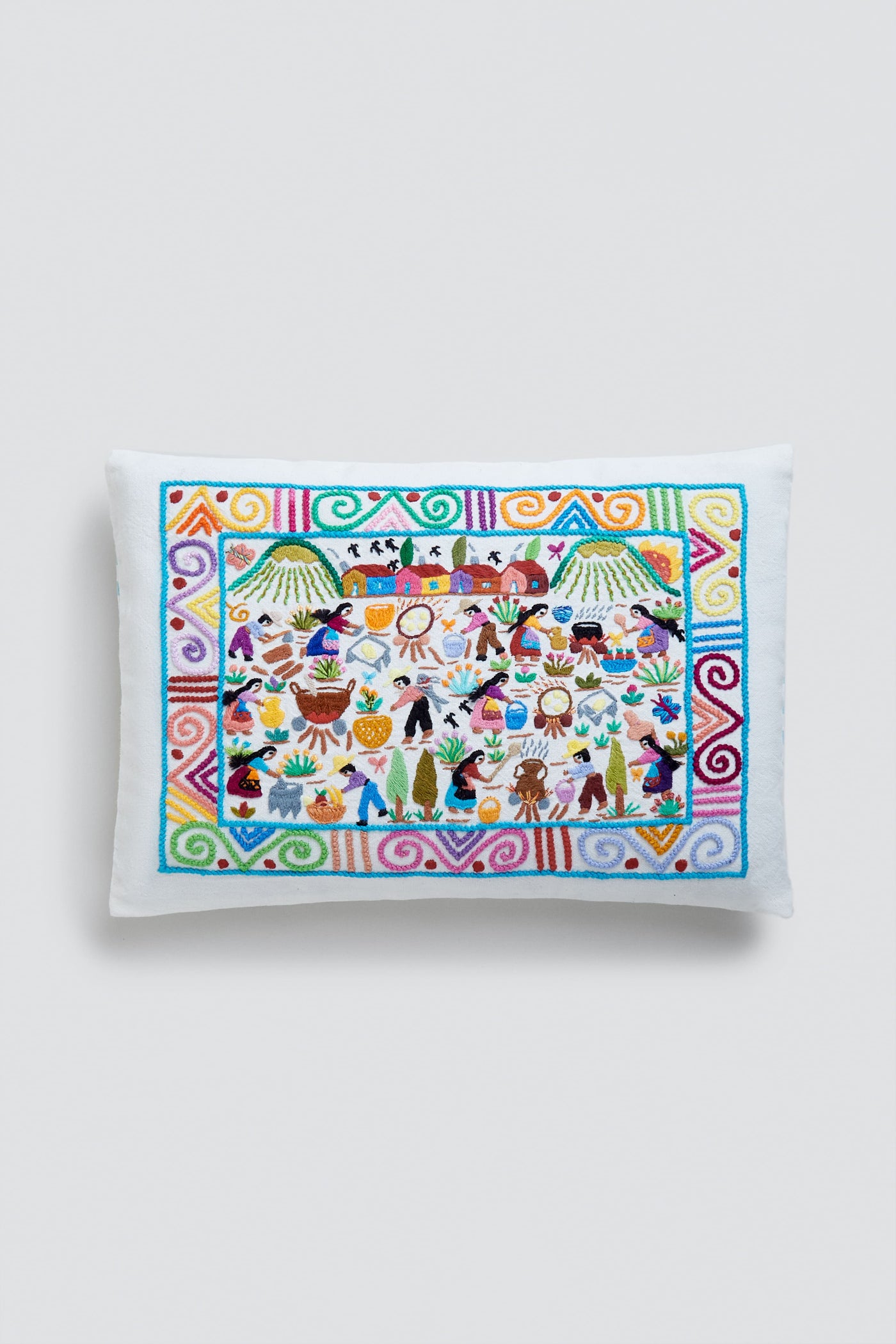 COMIDA HANDMADE EMBROIDERED CUSHION COVER