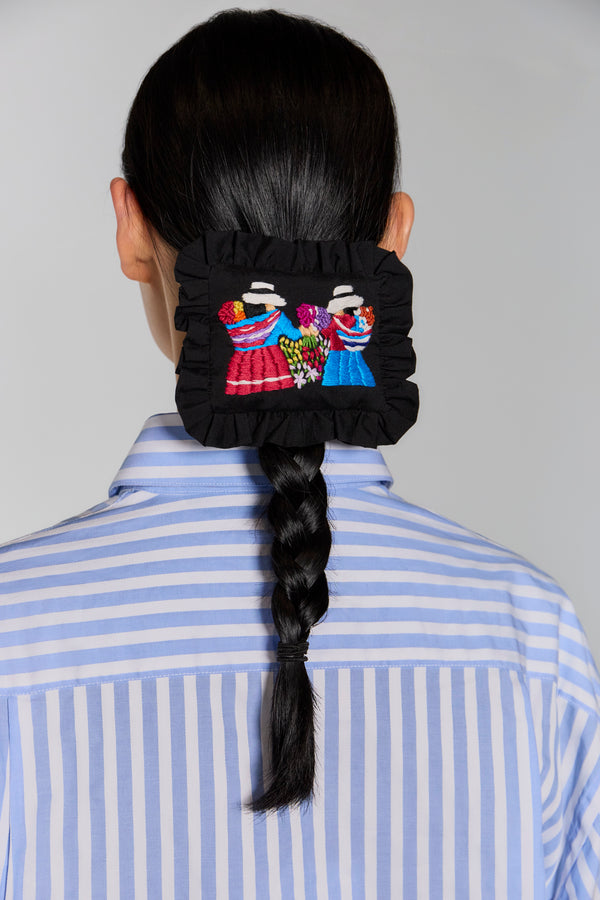 FLORES EMBROIDERED HAIR CLIP