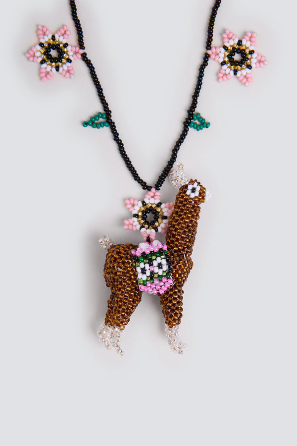 LLAMA FLOWERS NECKLACE