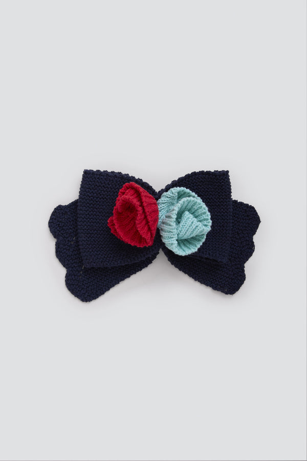 NAVY BOW HAIR CLIP