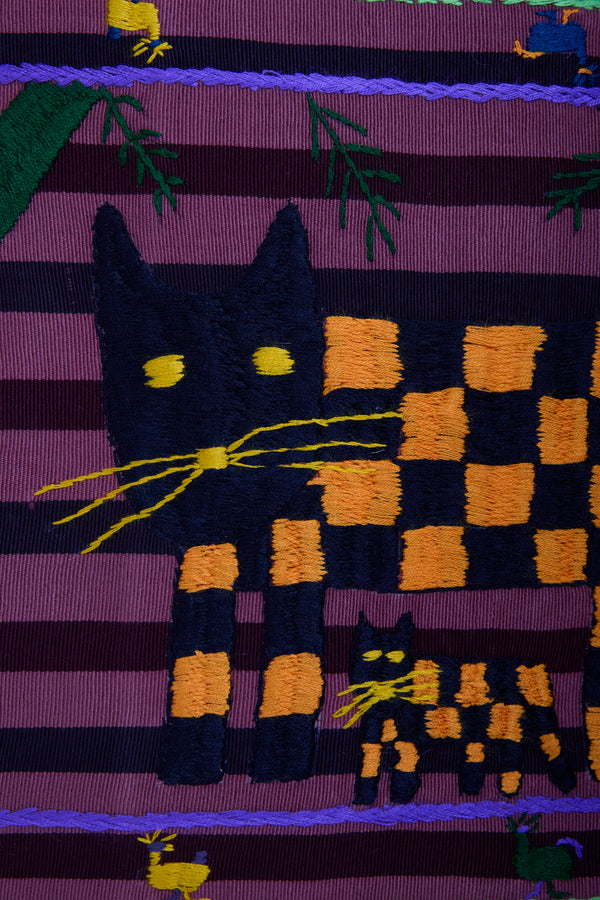 PURPLE CATS CUSHION COVER
