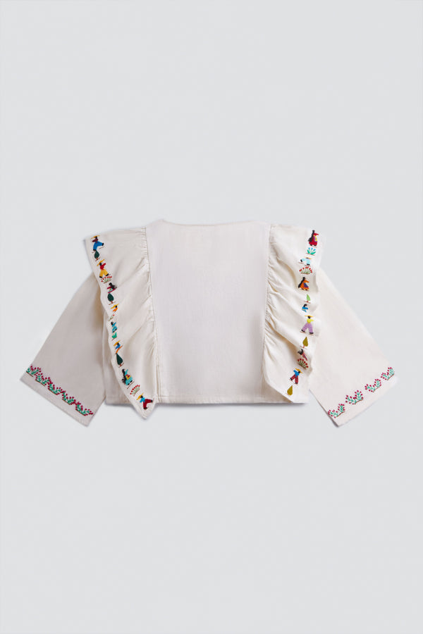 HANDMADE EMBROIDERED NATURAL TOP